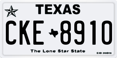 TX license plate CKE8910