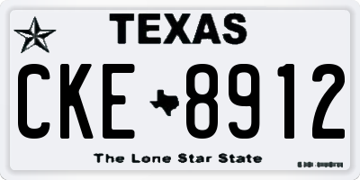 TX license plate CKE8912