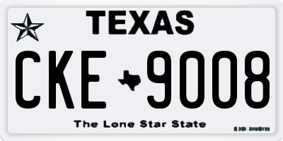 TX license plate CKE9008