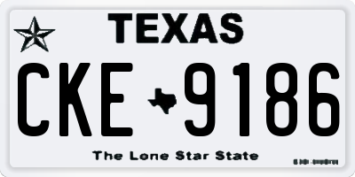TX license plate CKE9186