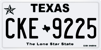 TX license plate CKE9225