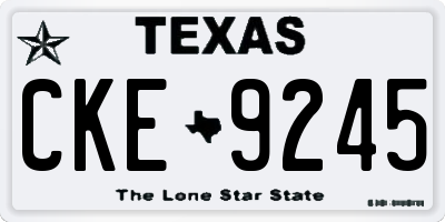 TX license plate CKE9245