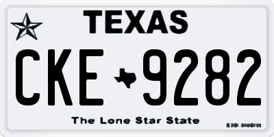 TX license plate CKE9282