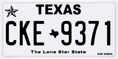 TX license plate CKE9371
