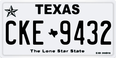 TX license plate CKE9432