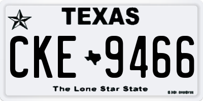 TX license plate CKE9466
