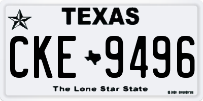 TX license plate CKE9496