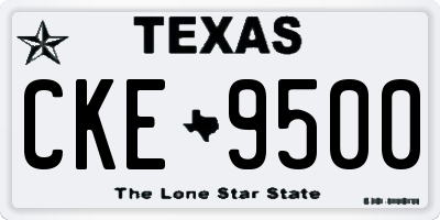 TX license plate CKE9500