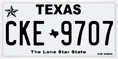 TX license plate CKE9707