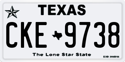 TX license plate CKE9738