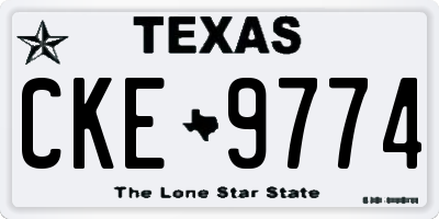 TX license plate CKE9774