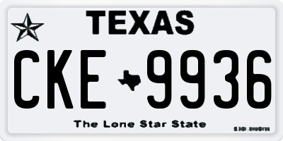 TX license plate CKE9936