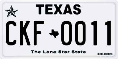 TX license plate CKF0011