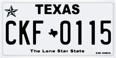 TX license plate CKF0115