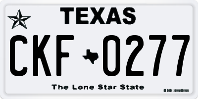 TX license plate CKF0277