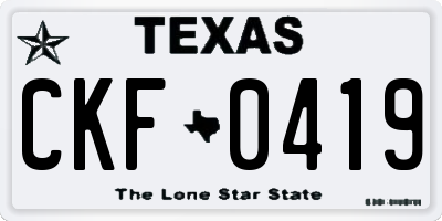TX license plate CKF0419