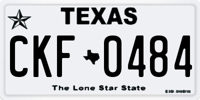 TX license plate CKF0484