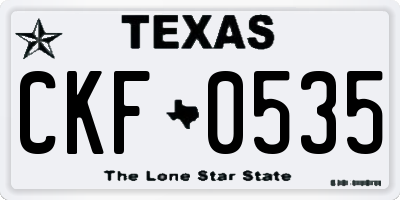 TX license plate CKF0535