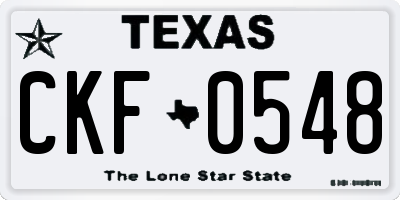 TX license plate CKF0548