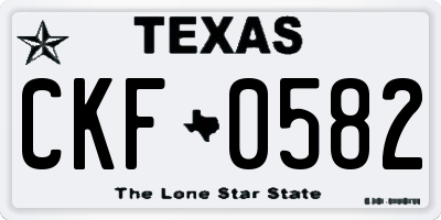 TX license plate CKF0582