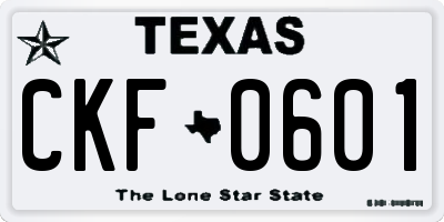 TX license plate CKF0601