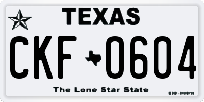 TX license plate CKF0604