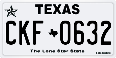 TX license plate CKF0632