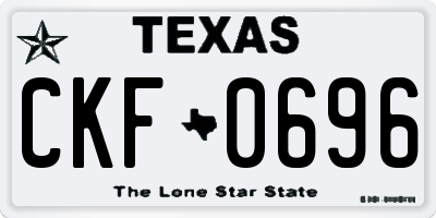 TX license plate CKF0696