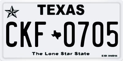 TX license plate CKF0705