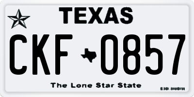 TX license plate CKF0857
