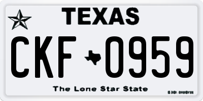 TX license plate CKF0959