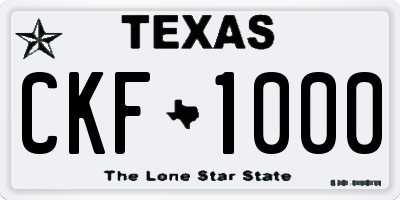 TX license plate CKF1000