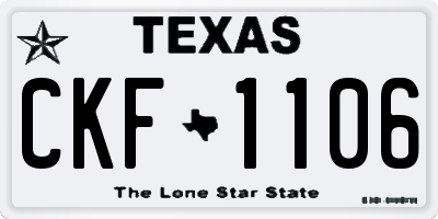 TX license plate CKF1106