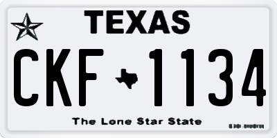 TX license plate CKF1134
