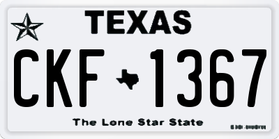 TX license plate CKF1367