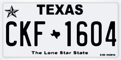 TX license plate CKF1604