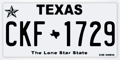 TX license plate CKF1729