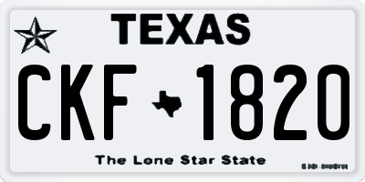 TX license plate CKF1820