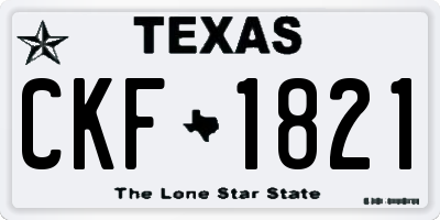 TX license plate CKF1821