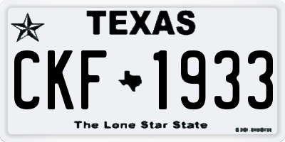 TX license plate CKF1933
