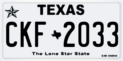 TX license plate CKF2033