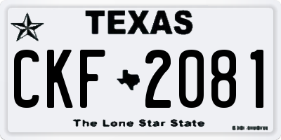 TX license plate CKF2081