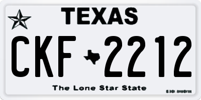 TX license plate CKF2212