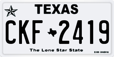 TX license plate CKF2419