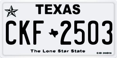 TX license plate CKF2503
