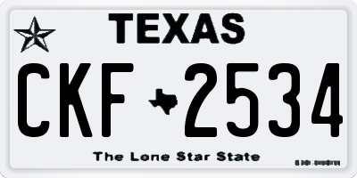 TX license plate CKF2534