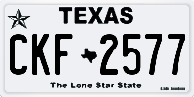 TX license plate CKF2577