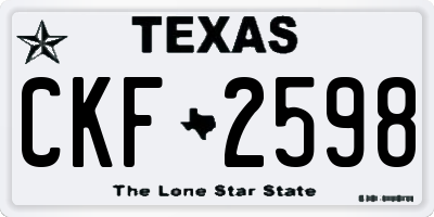 TX license plate CKF2598