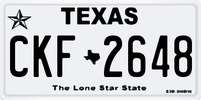 TX license plate CKF2648