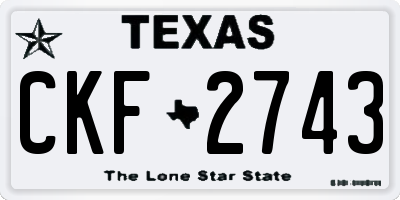 TX license plate CKF2743